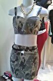 Conjunto Top e Saia Militar