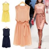 Vestido Chiffon Plissado