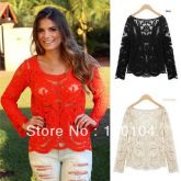 Blusa de Renda Manga Comprida