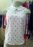 Camiseta Estampada c/ Gola de Boneca